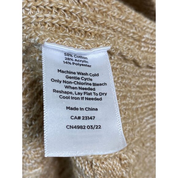 Talbots Womens‎ Cardigan Sweater size Large Brown cable Knit Preppy Nautical - Picture 16 of 16